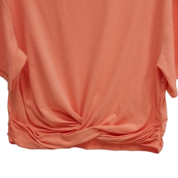 Ava James Sz L Peach Blouse Pullover Lightweight Short Sleeve - Picture 4 of 4